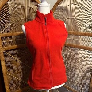 Champion women’s vest small red orange fleece Zip Up warm winter athletic sports